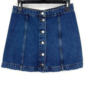 Moto Topshop Jean Mini Skirt Blue Size W28